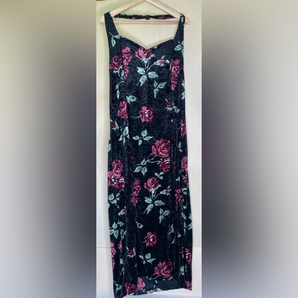 Vintage y2k Frederick’s of Hollywood Crushed Velvet Sweetheart HalterDress Sz 3X